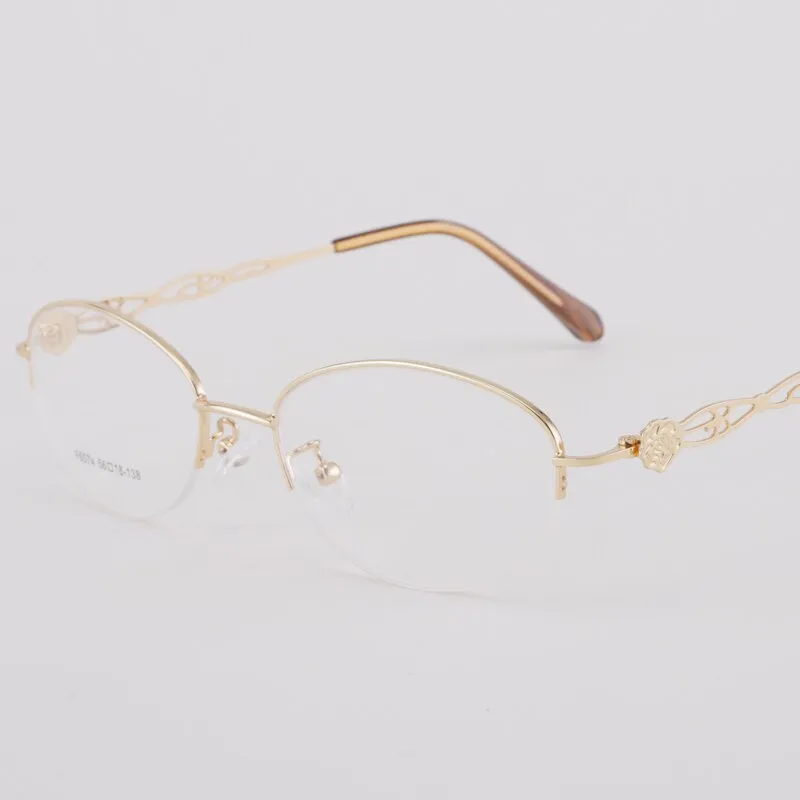 Women's Half Rim Alloy Frame Eyeglasses 6074