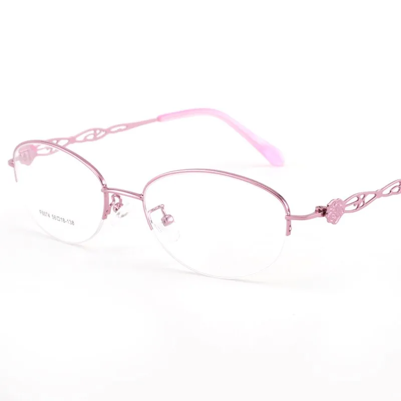 Women's Half Rim Alloy Frame Eyeglasses 6074