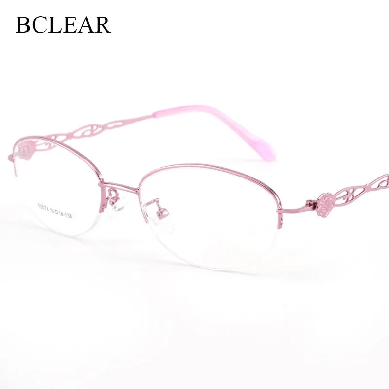 Women's Half Rim Alloy Frame Eyeglasses 6074