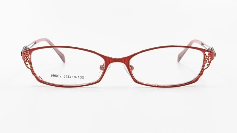 Women's Square Full Rim Hollow Alloy Frame Eyeglasses 99002