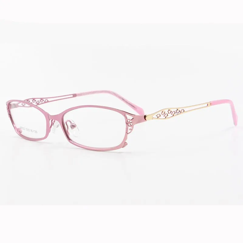 Women's Square Full Rim Hollow Alloy Frame Eyeglasses 99002