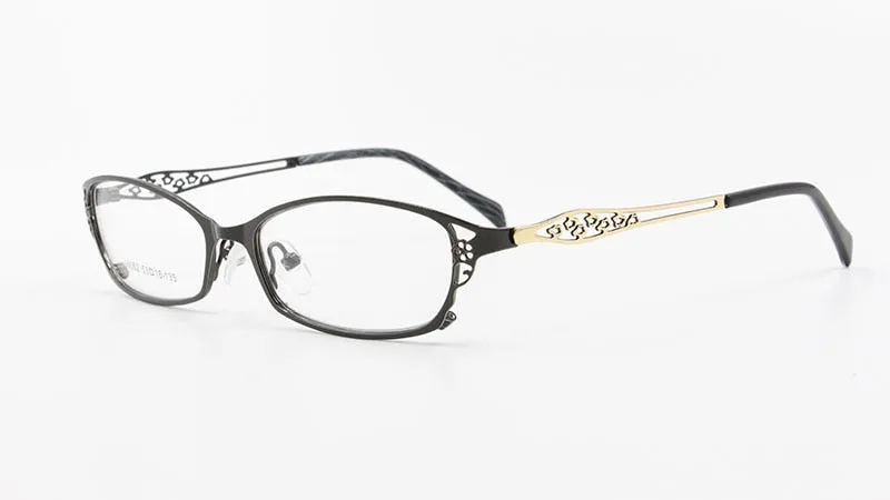 Women's Square Full Rim Hollow Alloy Frame Eyeglasses 99002