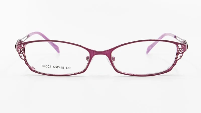 Women's Square Full Rim Hollow Alloy Frame Eyeglasses 99002