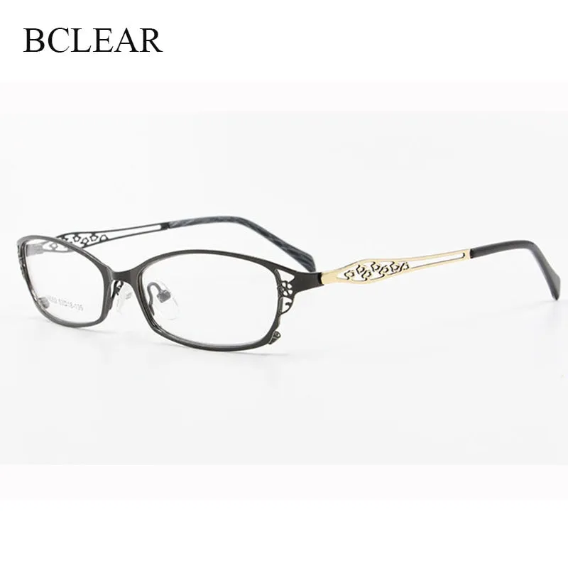 Women's Square Full Rim Hollow Alloy Frame Eyeglasses 99002