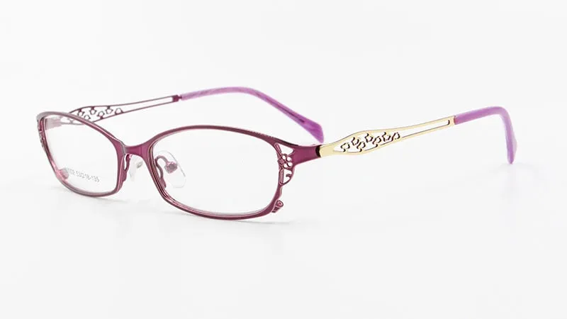 Women's Square Full Rim Hollow Alloy Frame Eyeglasses 99002