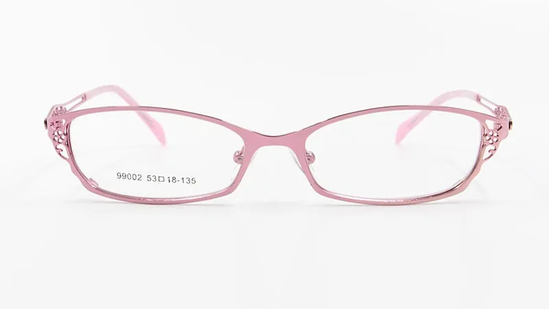 Women's Square Full Rim Hollow Alloy Frame Eyeglasses 99002