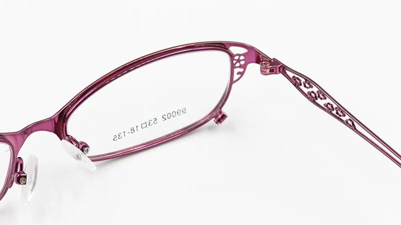 Women's Square Full Rim Hollow Alloy Frame Eyeglasses 99002