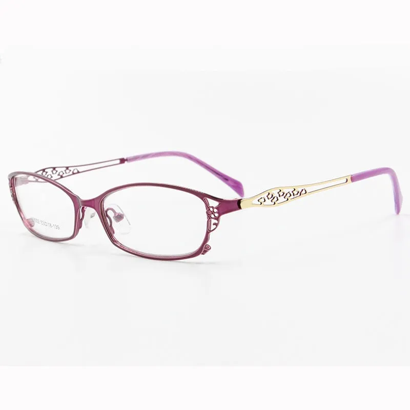 Women's Square Full Rim Hollow Alloy Frame Eyeglasses 99002