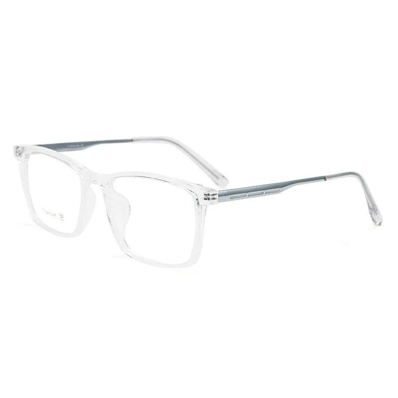 Yimaruili Men's Full Rim Square Acetate Titanium Eyeglasses 2502Ti