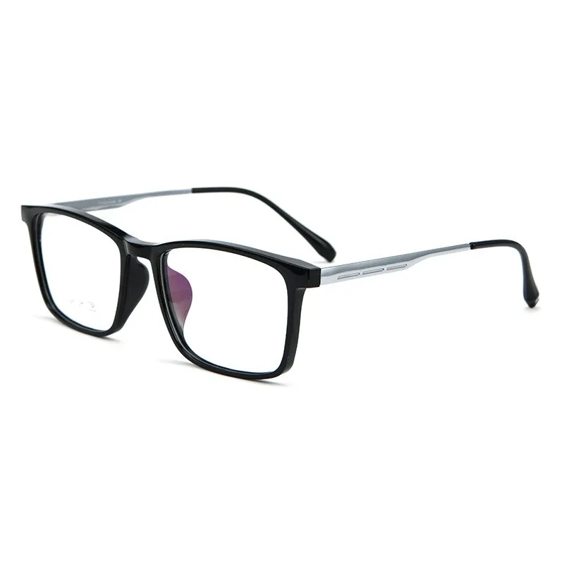 Yimaruili Men's Full Rim Square Acetate Titanium Eyeglasses 2502Ti