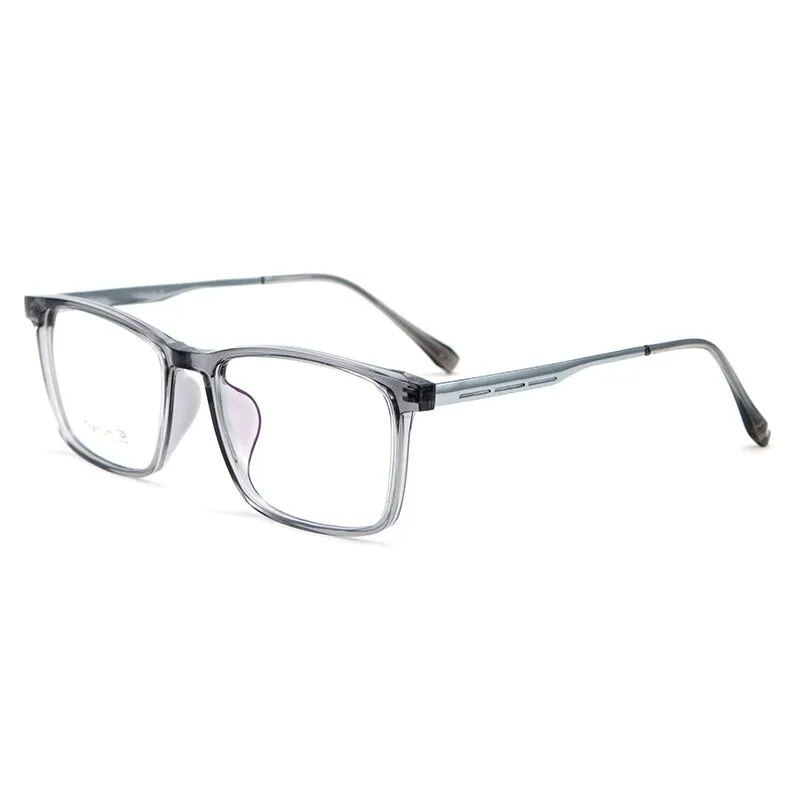 Yimaruili Men's Full Rim Square Acetate Titanium Eyeglasses 2502Ti