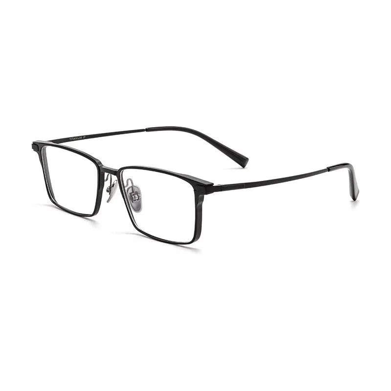 Yimaruili Men's Full Rim Square Aluminum Magnesium Titanium Eyeglasses L8925m