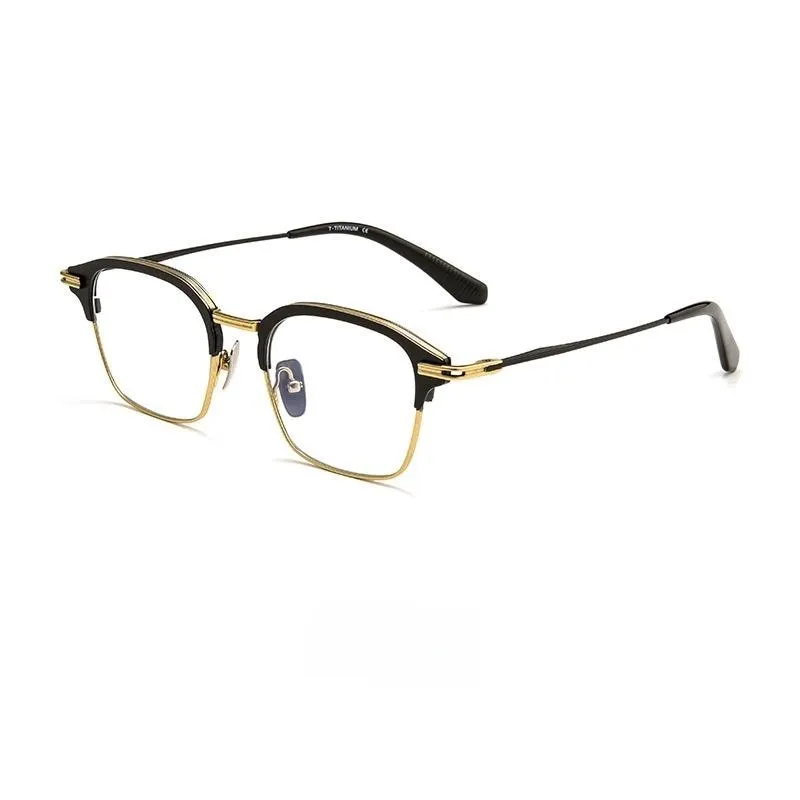 Yimaruili Men's Full Rim Square Titanium Eyeglasses Dtx142s