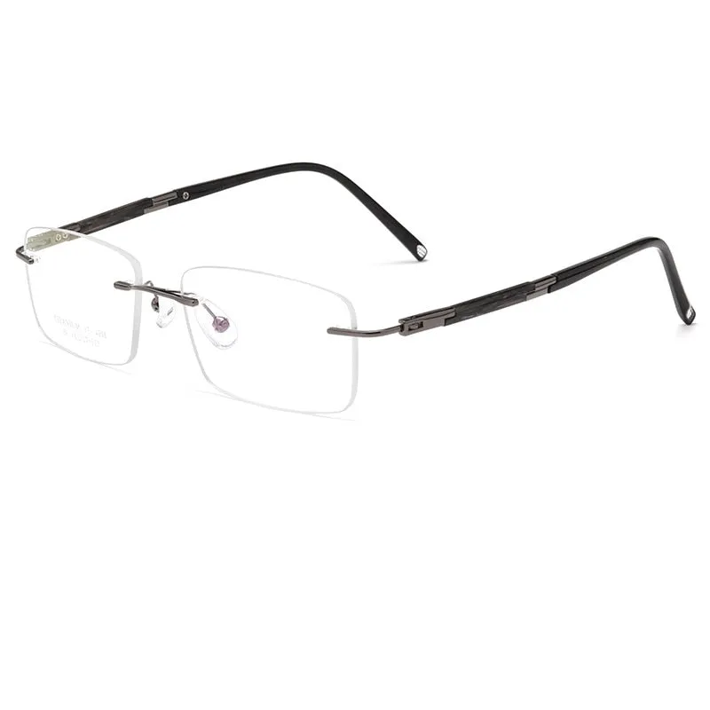 Yimaruili Men's Rimless Square Titanium Eyeglasses Z9WK