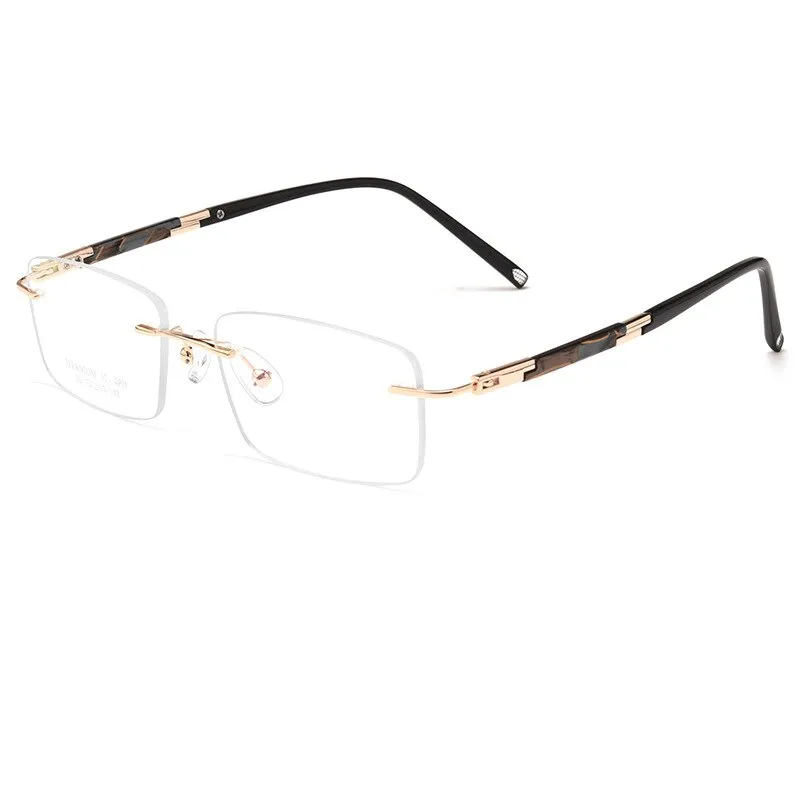 Yimaruili Men's Rimless Square Titanium Eyeglasses Z9WK