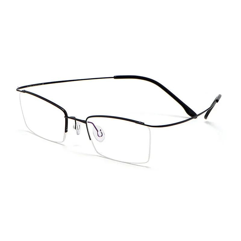 Yimaruili Men's Semi Rim Hinge Free β Titanium Frame Eyeglasses 30004