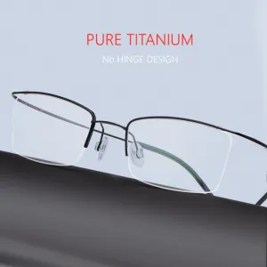 Yimaruili Men's Semi Rim Hinge Free β Titanium Frame Eyeglasses 30004