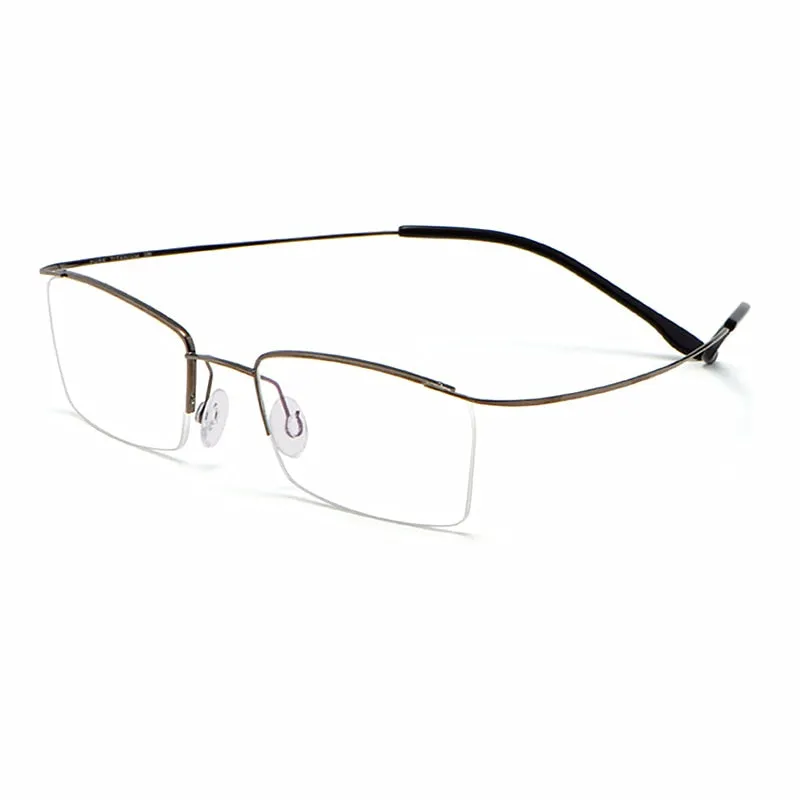 Yimaruili Men's Semi Rim Hinge Free β Titanium Frame Eyeglasses 30004