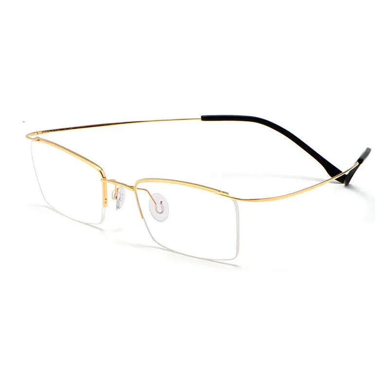 Yimaruili Men's Semi Rim Hinge Free β Titanium Frame Eyeglasses 30004