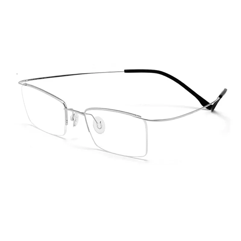 Yimaruili Men's Semi Rim Hinge Free β Titanium Frame Eyeglasses 30004