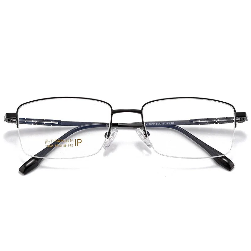 Yimaruili Men's Semi Rim β Titanium Frame Eyeglasses 1052