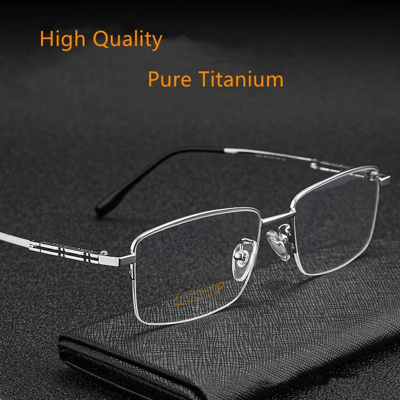 Yimaruili Men's Semi Rim β Titanium Frame Eyeglasses 1052