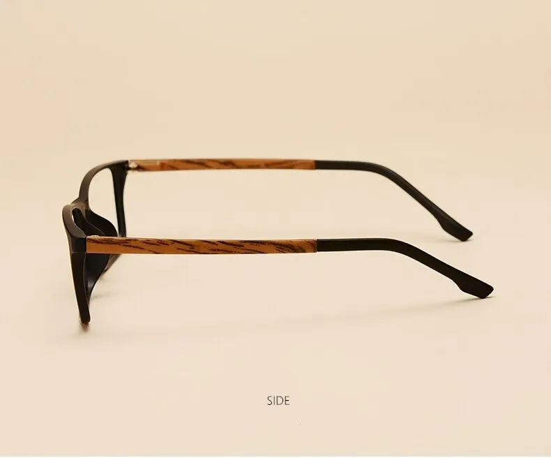 Yimaruili Unisex Full Rim Imitation Wood Grain Resin Frame Eyeglasses 98056