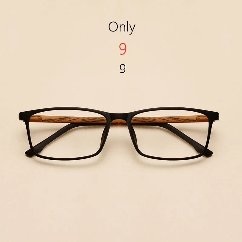 Yimaruili Unisex Full Rim Imitation Wood Grain Resin Frame Eyeglasses 98056