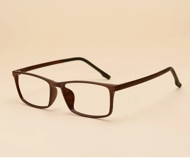 Yimaruili Unisex Full Rim Imitation Wood Grain Resin Frame Eyeglasses 98056