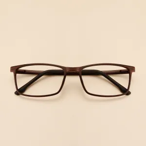 Yimaruili Unisex Full Rim Imitation Wood Grain Resin Frame Eyeglasses 98056