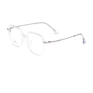 Yimaruili Unisex Full Rim Polygon Tr 90 Alloy Eyeglasses 16523b