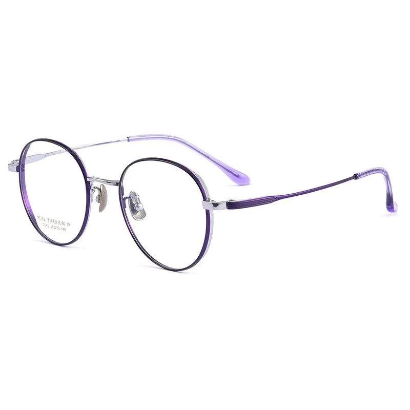 Yimaruili Unisex Full Rim Round Titanium Eyeglasses 2046TSF