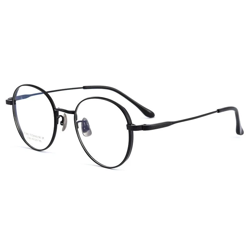 Yimaruili Unisex Full Rim Round Titanium Eyeglasses 2046TSF