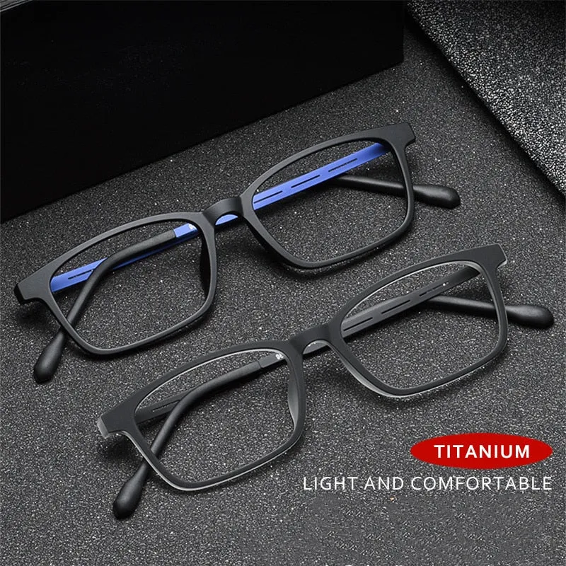 Yimaruili Unisex Full Rim Small Square Tr 90 Rubber Titanium Eyeglasses 9839XP