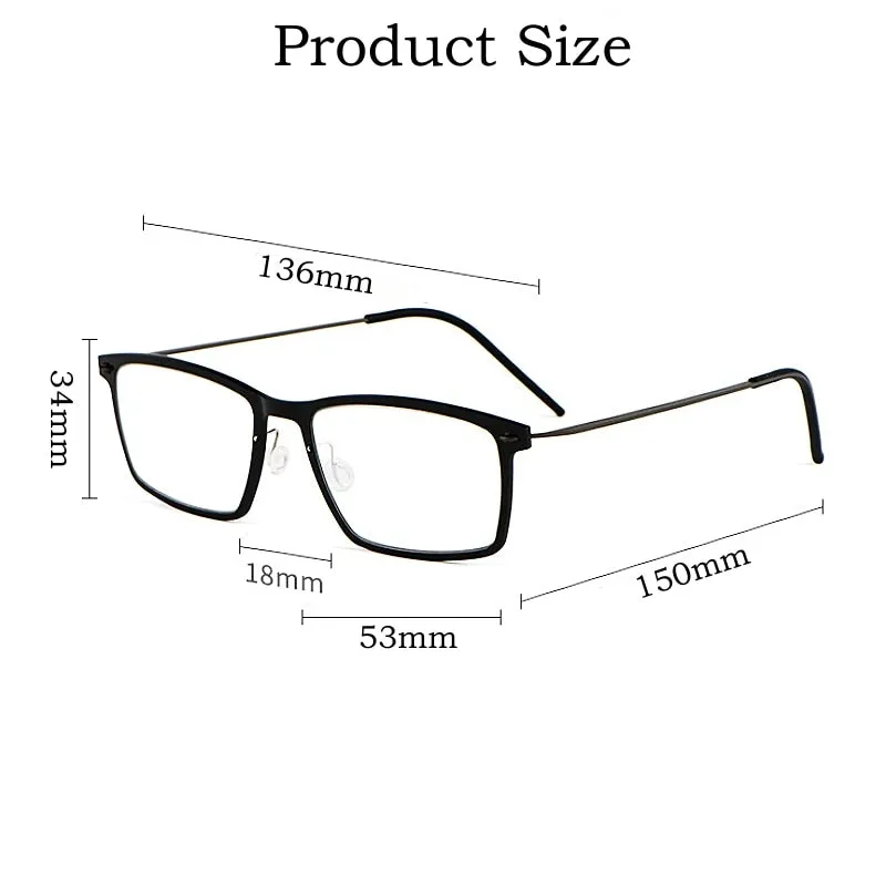 Yimaruili Unisex Full Rim Square Nylon Titanium Screwless Eyeglasses 6544ND