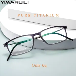 Yimaruili Unisex Full Rim Square Nylon Titanium Screwless Eyeglasses 6544ND