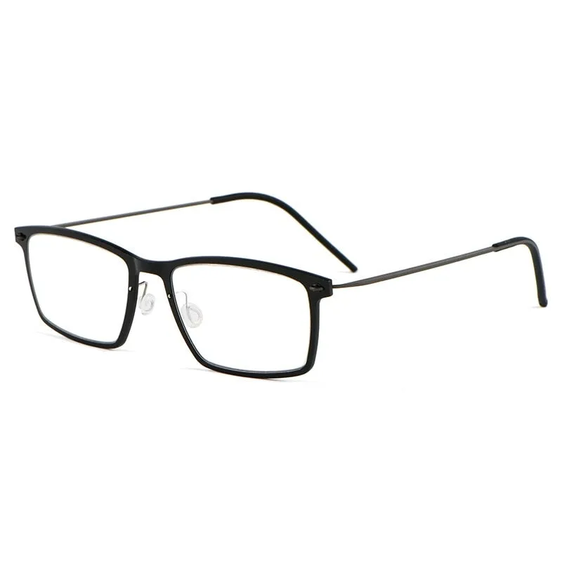 Yimaruili Unisex Full Rim Square Nylon Titanium Screwless Eyeglasses 6544ND