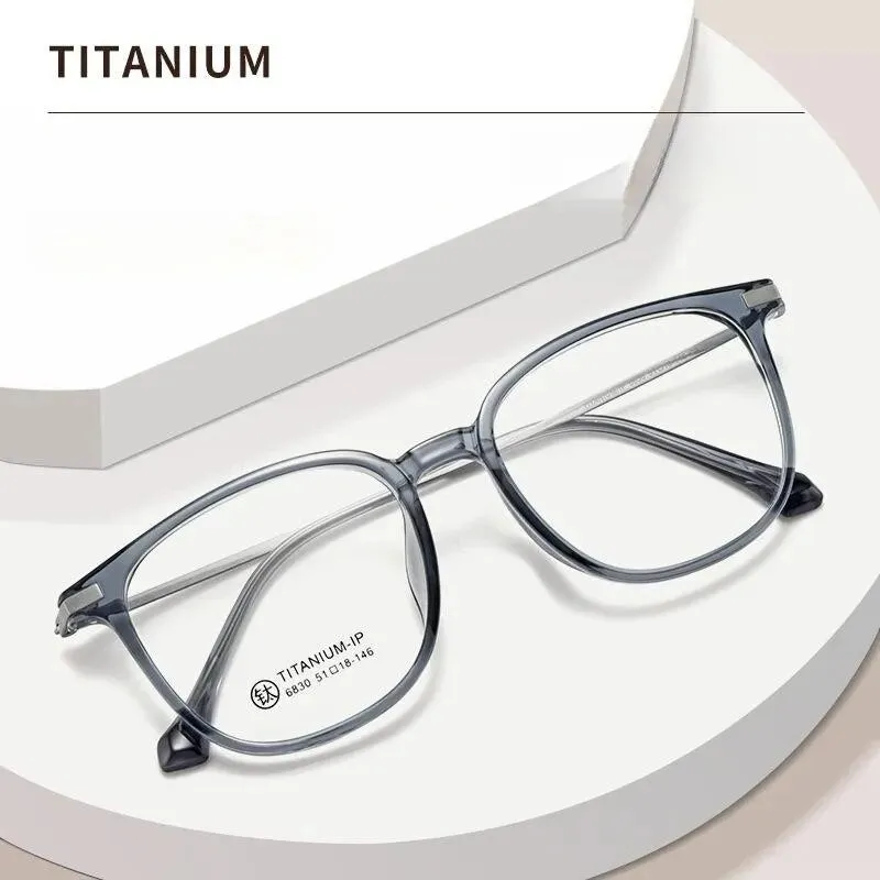 Yimaruili Unisex Full Rim Square  Tr 90 Titanium Eyeglasses 6830