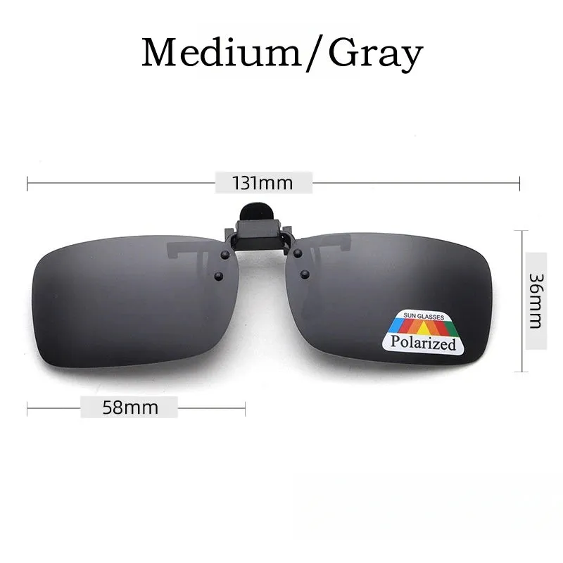 Yimaruili Unisex Square Polarized Alloy Plastic Clip On Sunglasses