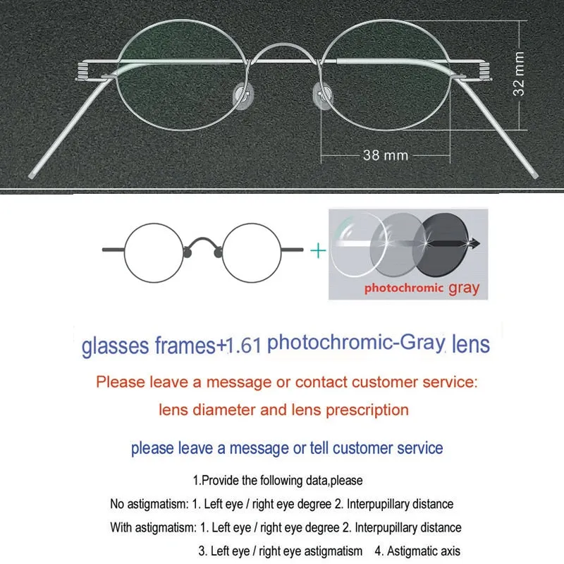 Yujo Unisex Full Rim  Oval Eyeglasses Stainless Steel Y015