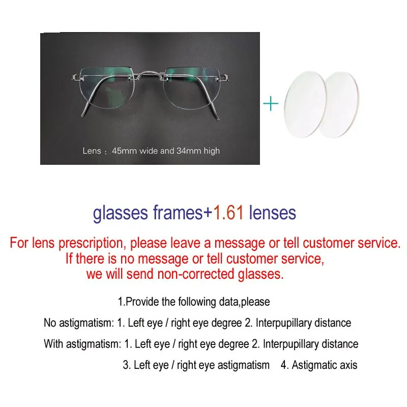 Yujo Unisex Semi Rim Round Stainless Steel Eyeglasses Y085