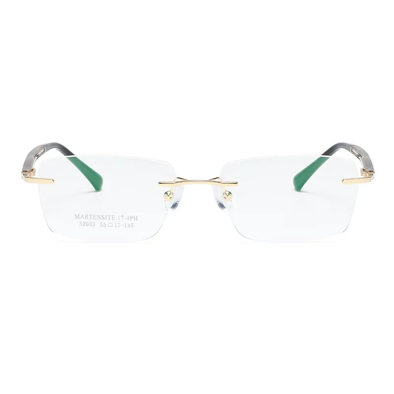 Zirosat 52033 Unisex Eyeglasses Square Rimless