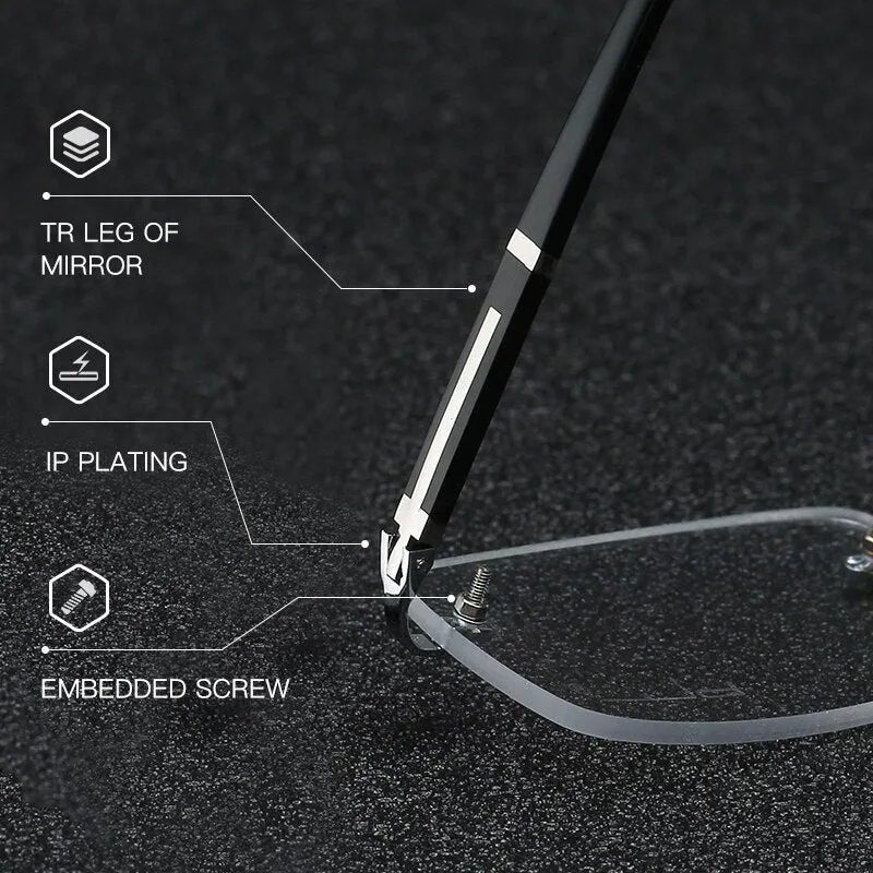 Zirosat 58065 Men's Eyeglasses Alloy Titanium Rimless