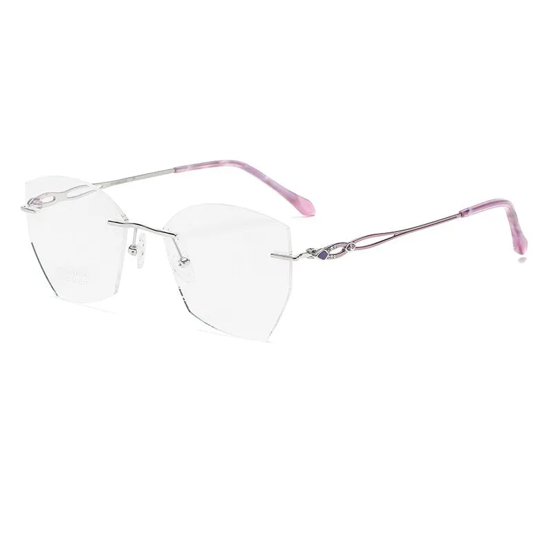 Zirosat 9112 Women's Eyeglasses Pure Titanium Rimless