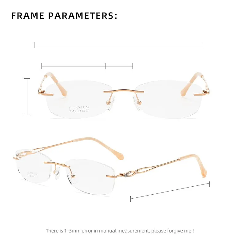 Zirosat 9112 Women's Eyeglasses Pure Titanium Rimless