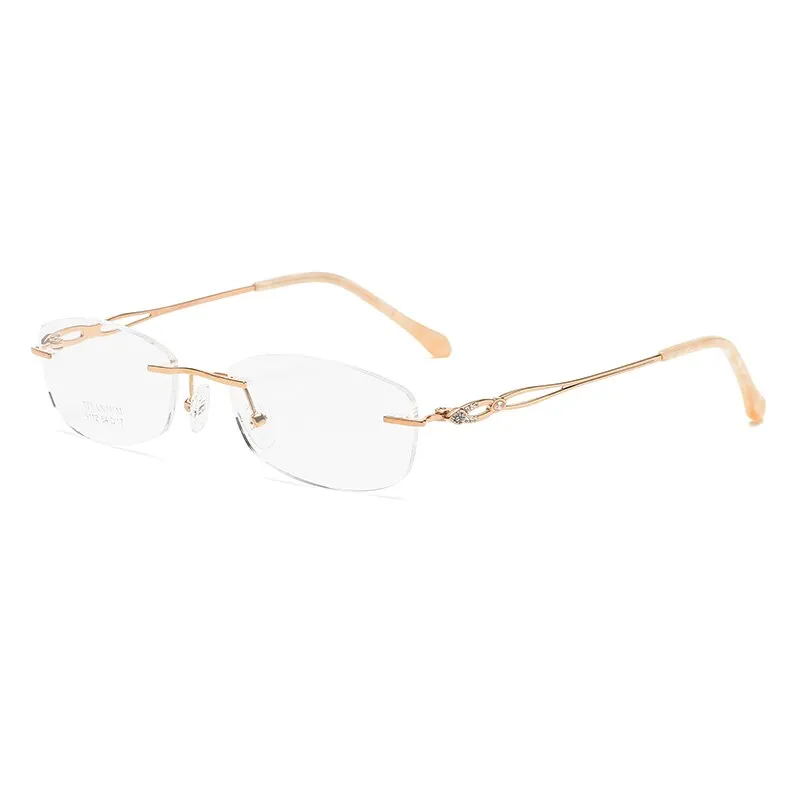 Zirosat 9112 Women's Eyeglasses Pure Titanium Rimless