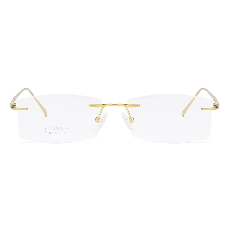 Zirosat 9183 Pure Titanium Rimless Unisex Eyeglasses