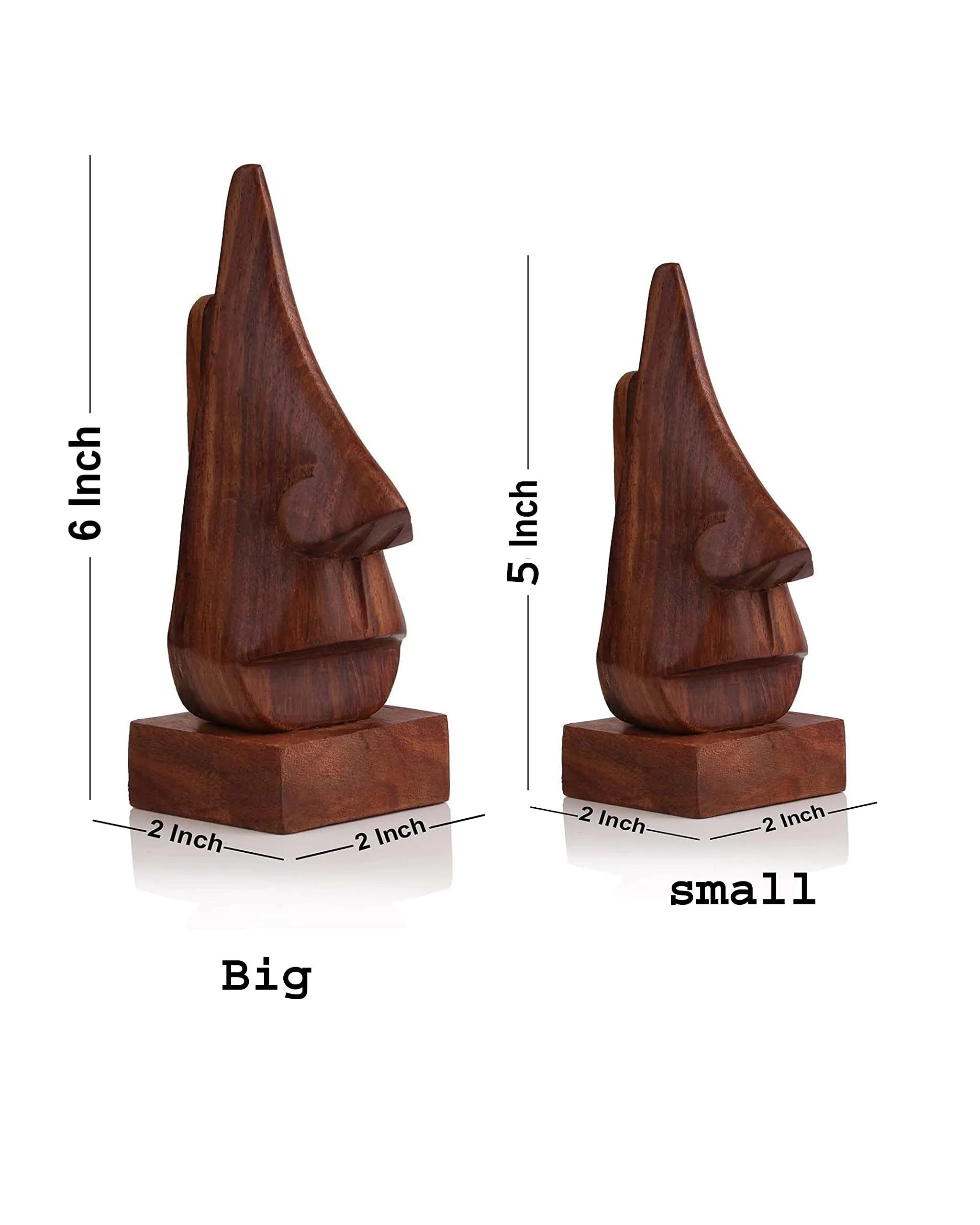 Zyntix Nose Shaped Set of 2 Small & Big Spectacle Holder for Office Desk Spectacle Holder for Home Showpiece Wooden Unique Gifts for Men Wooden Googles Holder Decoration Stand